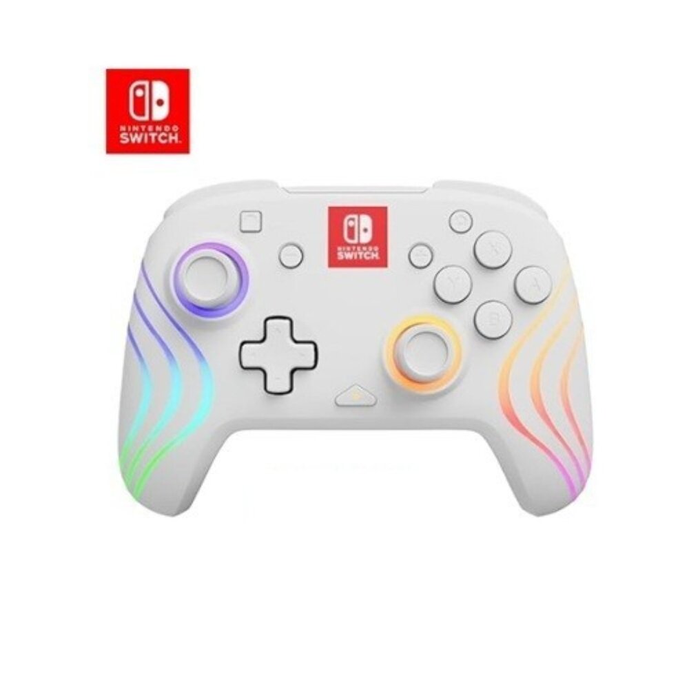 Nintendo Switch™ Afterglow Wave Wireless Controller Advanced RGB Lighting, White